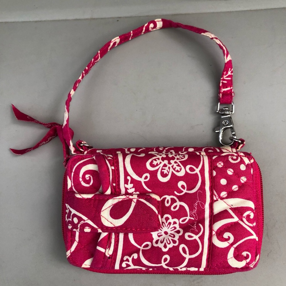Vera Bradley Knot Just A Clutch "Twirly Birds Pink" pattern